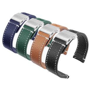 真皮手表带男适配欧米茄浪琴西铁城美度天梭卡西欧女士折叠扣表带