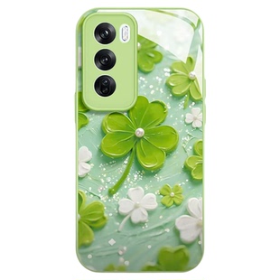 小清新油画感花朵适用opporeno12/13pro手机壳新品高级感reno14/15网红爆款手机壳reno11/10好看的外壳保护套