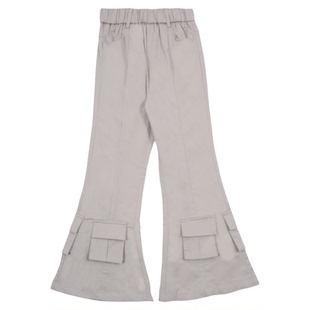 memoryin童装梭织长裤两个小朋友女孩轻盈复古优雅喇叭裤