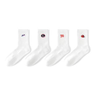 副歌2026新款高棉抑菌刺绣中筒袜男士百搭马蹄袜脚底缓震毛圈袜