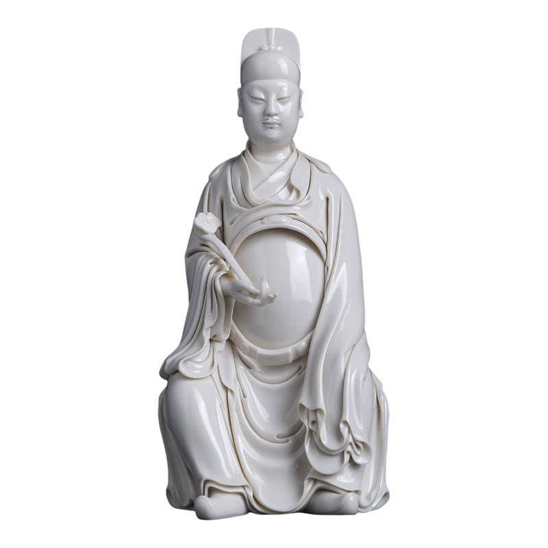 戴玉堂郑金土陶瓷《持如意文昌帝君》书房桌面文曲星神像装饰摆件