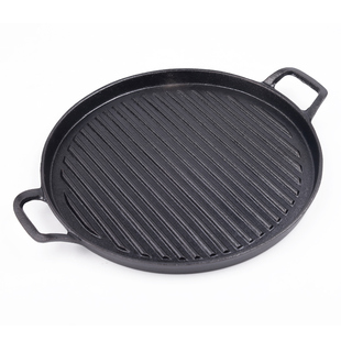 铸铁无涂层圆形炙子烤肉烤盘韩式商用烤肉烧烤电磁炉通用酒店定制