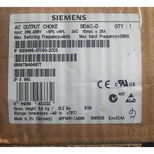 〔议价-可维修〕全新西门子AC输出电感 6SE6400-3TC03-2CD3 工业