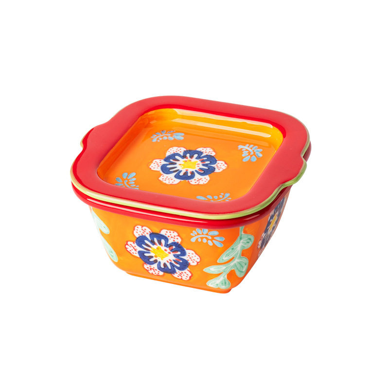 轻奢高颜值一人食陶瓷小饭碗带盖碟创意精致舒芙蕾焗饭甜品蒸烤碗