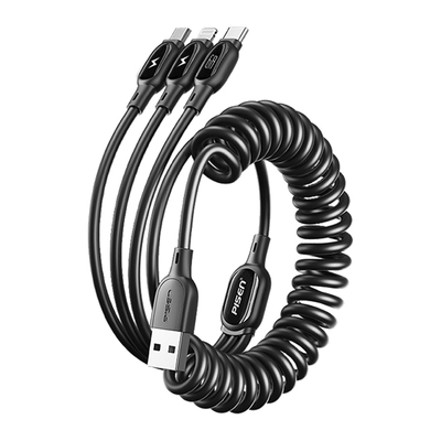 品胜1.2米三合一车载弹簧数据线