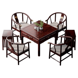 高端红木麻将桌家用中式麻将机全自动家用餐桌两用多功能一体机麻