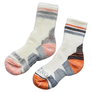 美利奴羊毛袜亲子运动袜加厚保暖中筒全毛圈户外徒步登山滑雪袜子