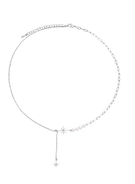 早春春季珍珠项链女八芒星颈链