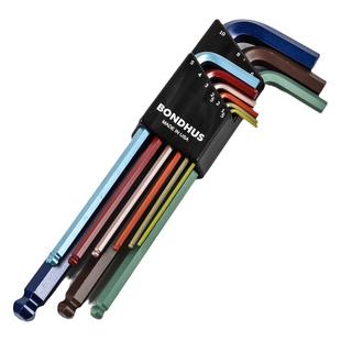 美国波顿工业级长球头内六角扳手套装进口公英制螺丝刀维修工具