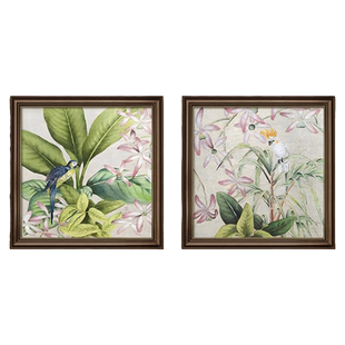 卧室床头装饰画美式主卧房间高级感挂画客厅餐厅复古花鸟温馨油画