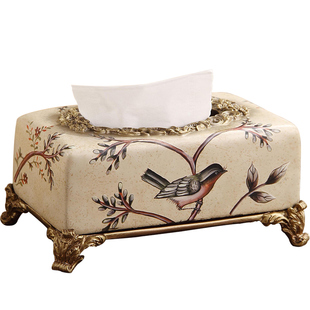 家用欧式奢华纸巾盒摆件客厅抽纸盒美式轻奢高档新中式餐巾纸盒