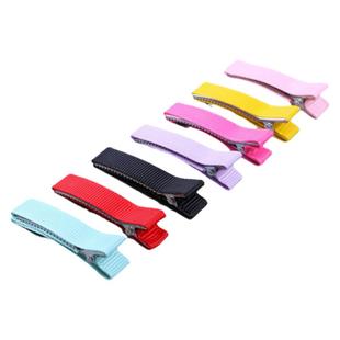 50个包邮儿童鸭嘴夹全包发夹双叉包布夹子BB夹蝴蝶结手工包罗纹带