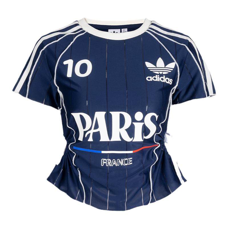 【现货】Adidas 三叶草定制 巴黎 Jerseyfit解构设计t恤ENCOMPASS