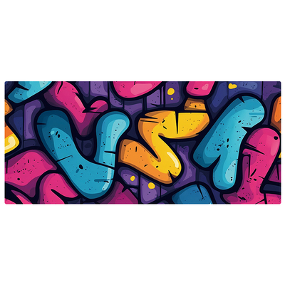 立体涂鸦风超大细面鼠标垫