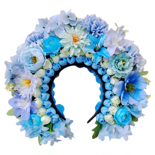 簪花头饰diy材料包泉州簪花围汉服绢花头饰发饰民族风拍摄道具