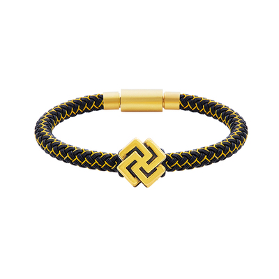 新款万黑金字纹转运珠手环男女款