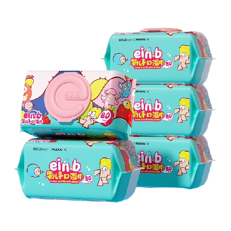 怡恩贝多彩婴儿湿巾湿纸巾加厚珍珠纹宝宝新生手口湿巾家用大包