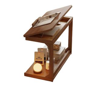 原木风沙发边桌可移动翻转床边桌卧室家用懒人电脑桌阳台小茶桌