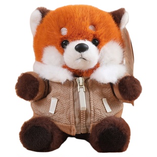 可爱小熊猫玩偶浣熊公仔毛绒玩具穿衣布娃娃动物桌面摆件生日礼物