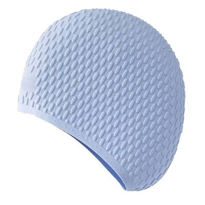 MEMORYBABY泡泡防水硅胶泳帽女士长发专用加大款不勒头泳帽水滴帽