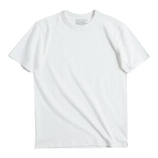 马登工装 300g美式重磅高克重白色正肩t恤纯棉硬挺修身短袖男士夏