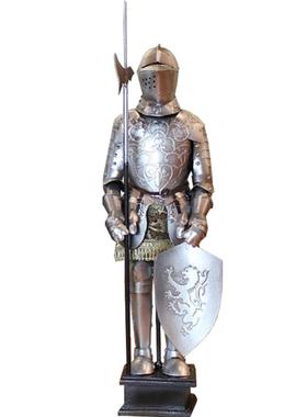 欧式骑士盔甲银色中世纪书房