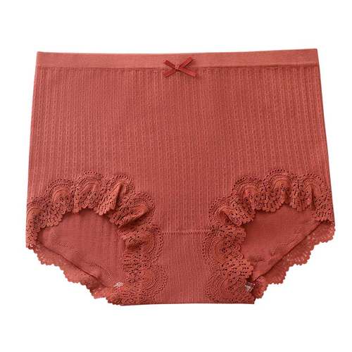 内裤女士高腰收腹蕾丝夏季薄款三角裤2025新款美拉德大码包臀无痕