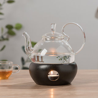 蜡烛煮茶炉温茶器水果花茶茶具套装玻璃茶壶茶杯日式保温加热底座