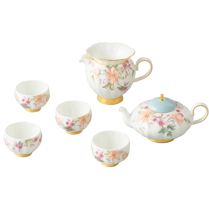 永丰源天青时代8头茶具陶瓷茶杯茶壶套装 高档轻奢礼品