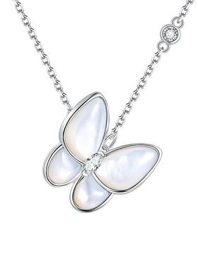 白贝母蝴蝶项链女925小众品牌