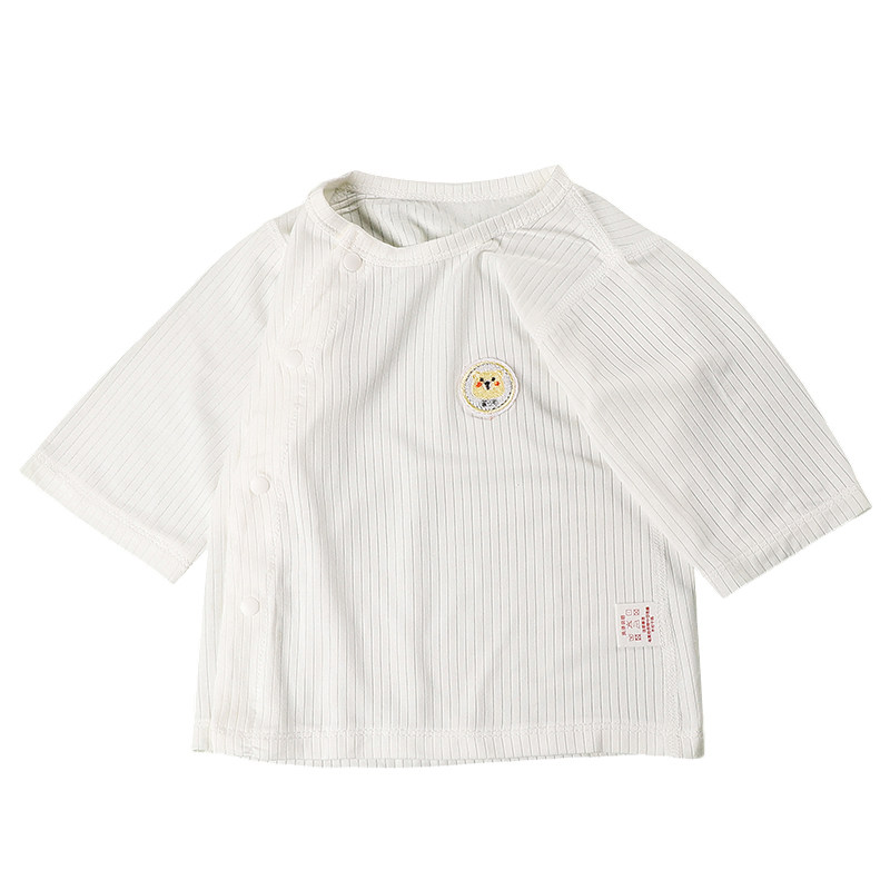 婴儿中袖t恤夏季轻薄衣服男女宝夏装冰丝七分袖上衣0-1岁睡衣薄款