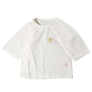 婴儿中袖t恤夏季轻薄衣服男女宝夏装冰丝七分袖上衣0-1岁睡衣薄款
