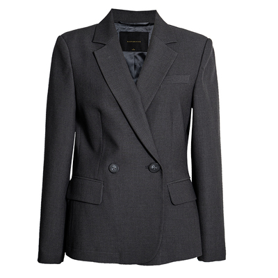 罗衣职业深灰色修身西装外套