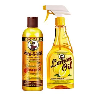 美国HOWARD红木家具保养蜡清洁抛光柠檬油滋养防裂上光专用红木宝