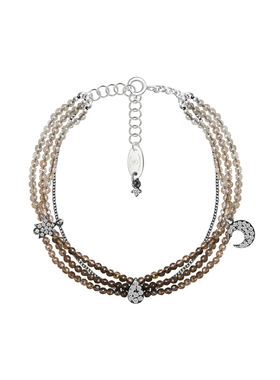 TWOR缇坞/多层渐变茶晶星月手链