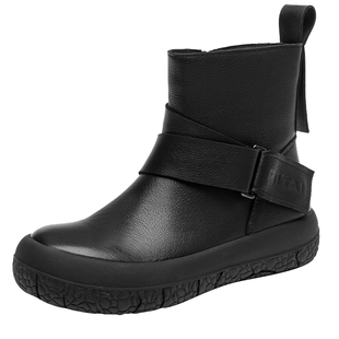 日泰女靴头层牛皮冬季马丁靴女百搭加绒保暖休闲靴平跟舒适短靴子