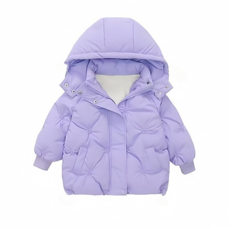女童冬季加绒加厚羽绒棉服