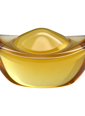 琉璃黄元宝2.5cm 家居店铺开业摆件 吉祥聚财工艺品 金色小元宝