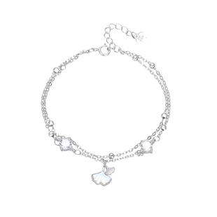 「小杏运」足银999双层高级设计感手链轻奢小众精致闺蜜生日礼物