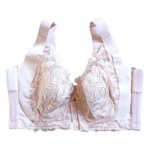 大胸前扣内衣聚拢上托防下垂外扩收副乳调整型文胸显胸小美背薄款