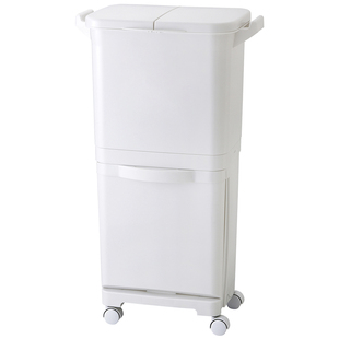 双层分类垃圾桶家用厨房带轮子干湿分离有盖塑料纸篓筒大号垃圾箱