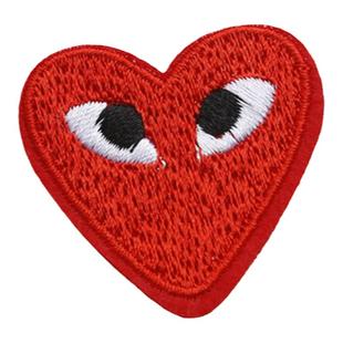 CDG川久保玲卡通爱心布贴男女羽绒衣服裤子装饰修补贴刺绣补丁贴