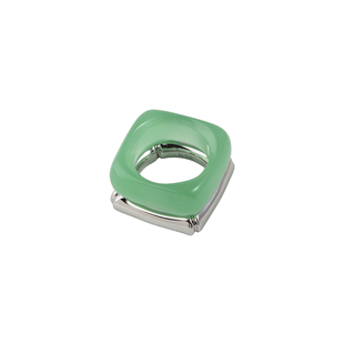 盐岛紫竹东陵玉戒指食指素圈叠戴轻奢风高级小众设计中式指环方戒