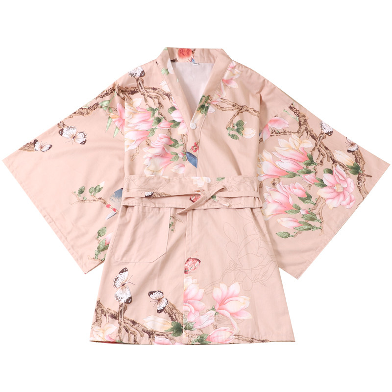 和风 浴服汗蒸服女款100%纯棉高档洋气个性全棉长款大码桑拿服