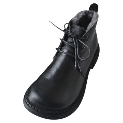 高帮女靴冬季保暖真皮羊毛