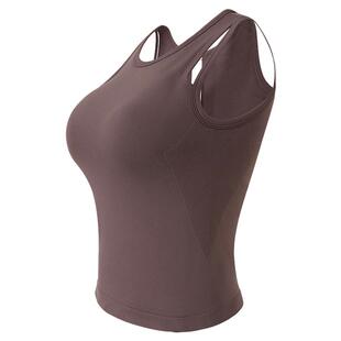 一体式运动内衣女长款防震跑步无袖健身上衣速干瑜伽服背心显瘦新