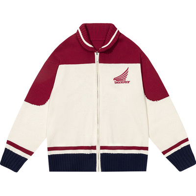 beaster小恶魔开衫针织衫翻领