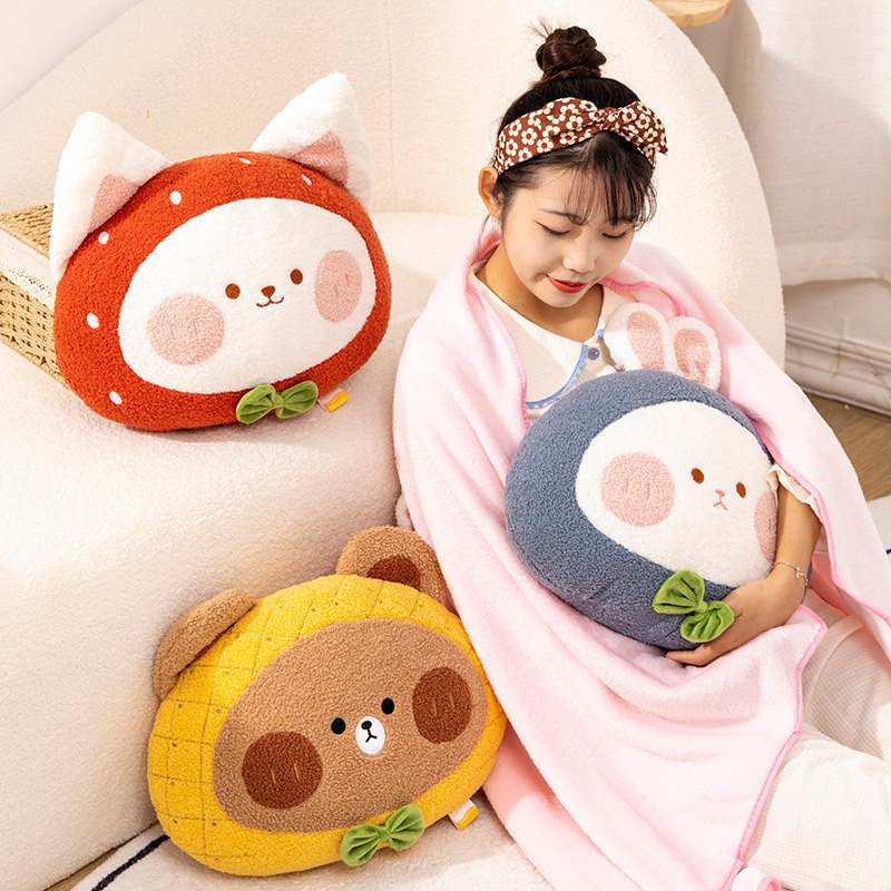 卡通抱枕被子两用办公室枕头可爱毯子汽车女生靠枕二合一睡觉午睡