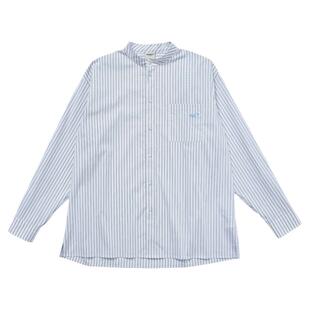 Mentmate 清新日系海魂风条纹衬衫男女 小众刺绣设计秋季长袖衬衣