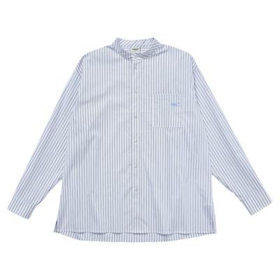 MENTMATE圆领条纹按扣衬衫